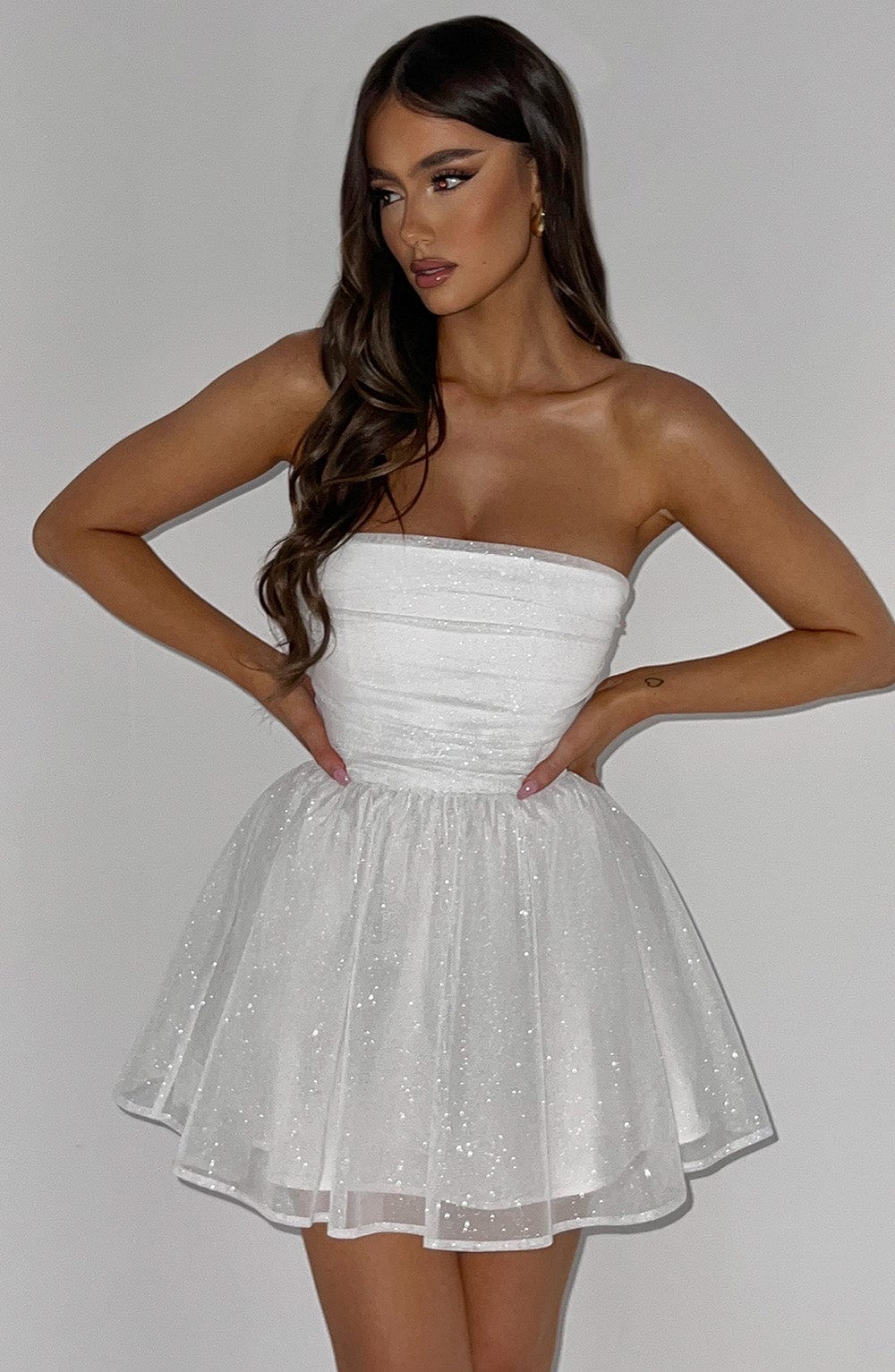 Katrina Mini Dress - Ivory Sparkle - Napalia