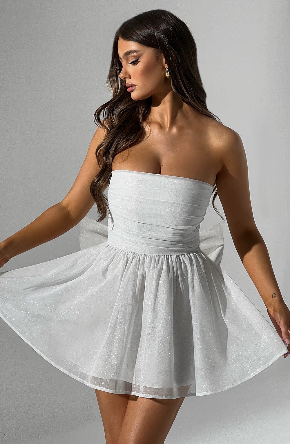 Katrina Mini Dress - Ivory Sparkle - Napalia