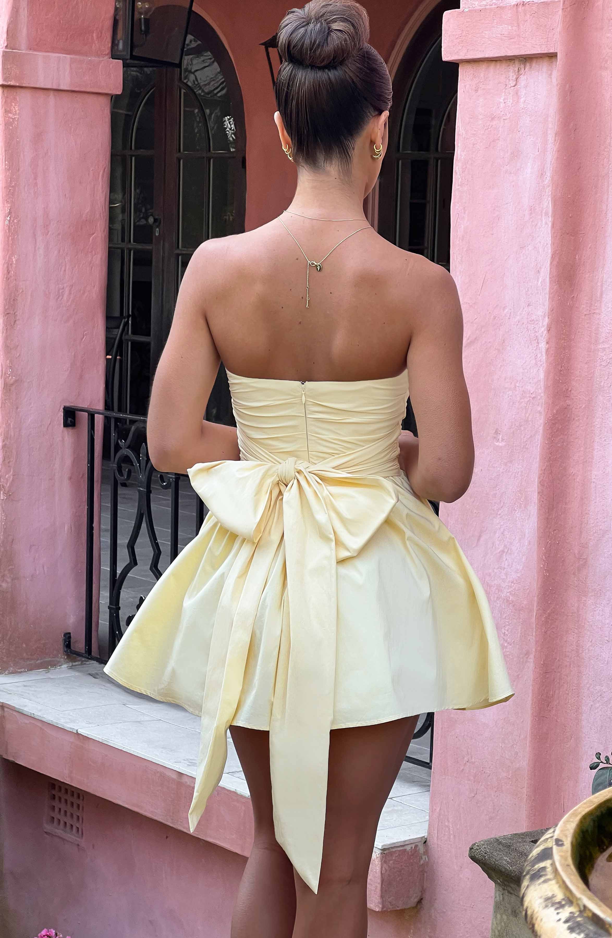 Katrina Mini Dress - Lemon - Napalia