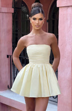 Katrina Mini Dress - Lemon - Napalia