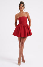 Katrina Mini Dress - Red - Napalia