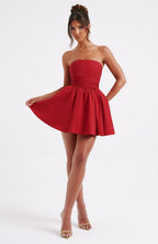 Katrina Mini Dress - Red - Napalia