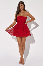 Katrina Mini Dress - Red Sparkle - Napalia