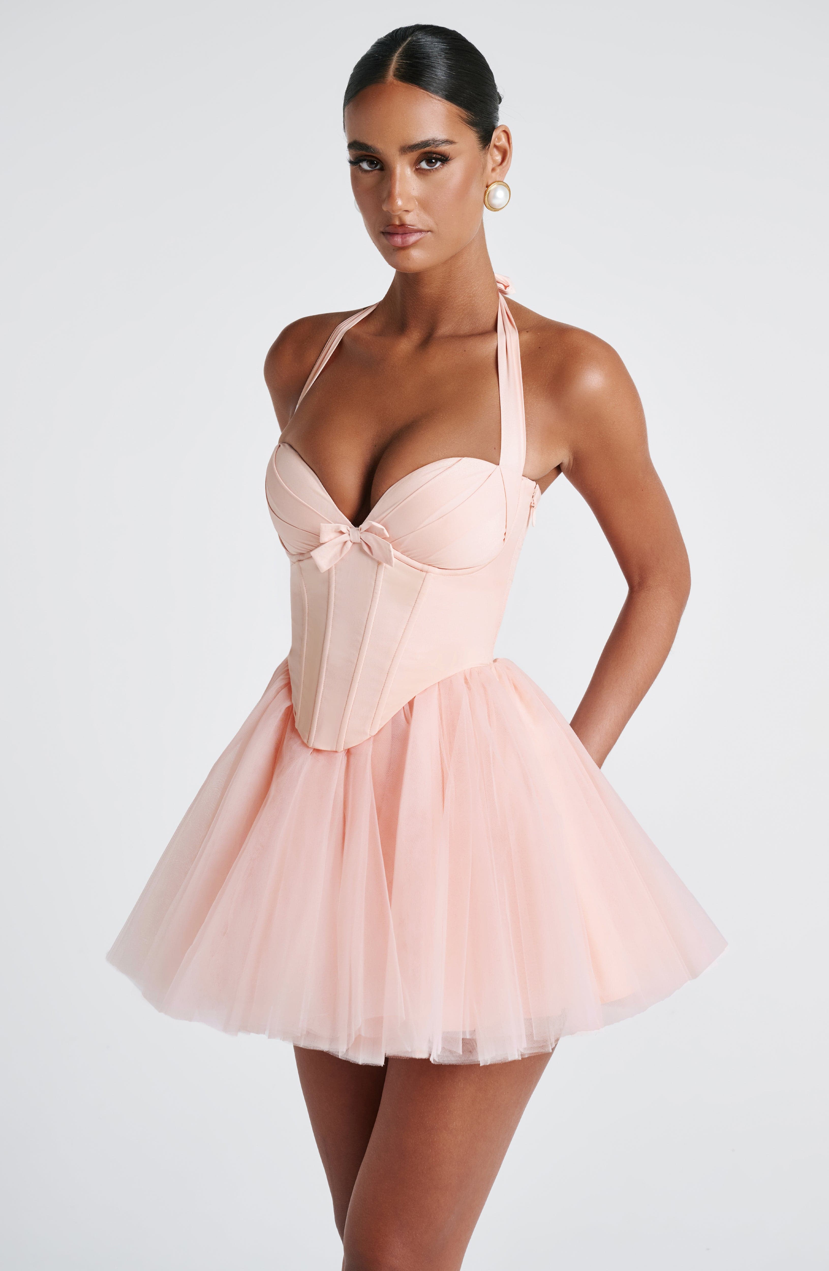 Keely Mini Dress - Soft Peach - Napalia