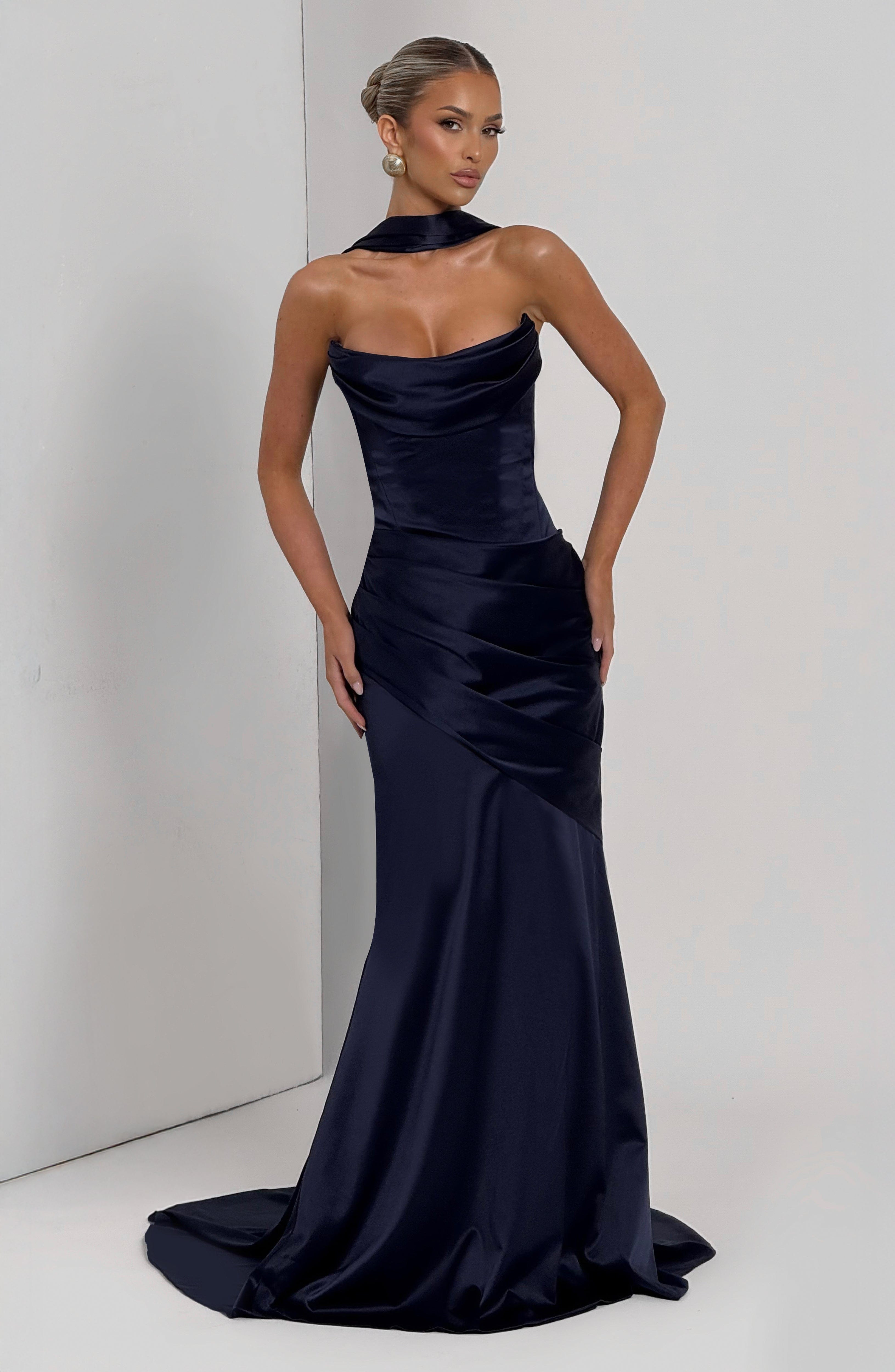 Kensington Maxi Dress - Navy - Napalia