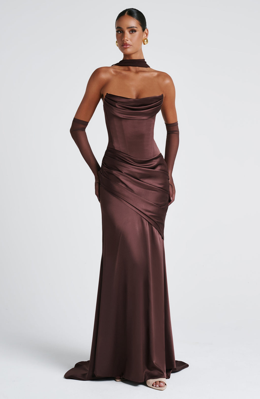 Kensington Maxi Dress - Plum Brown - Napalia