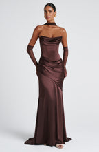 Kensington Maxi Dress - Plum Brown - Napalia