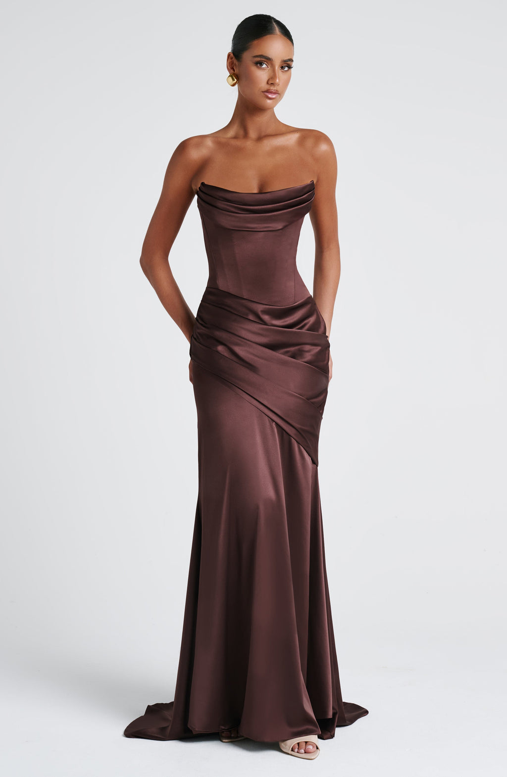 Kensington Maxi Dress - Plum Brown - Napalia