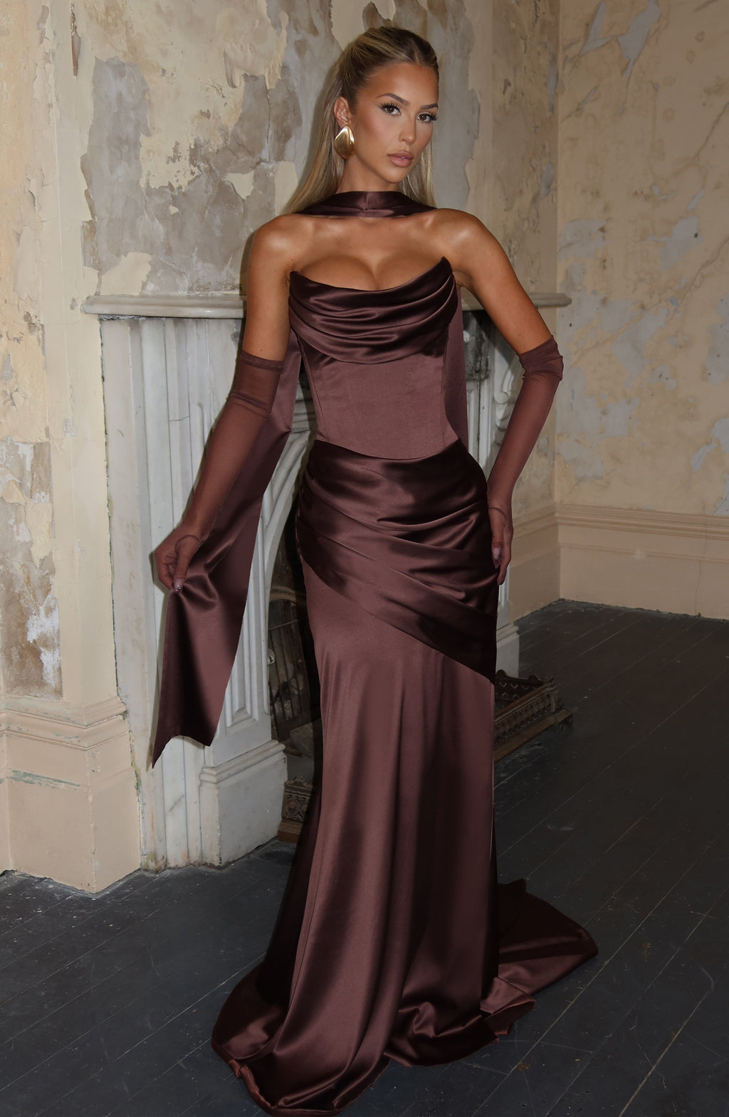 Kensington Maxi Dress - Plum Brown - Napalia