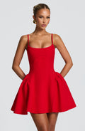 Kiah Mini Dress - Red - Napalia