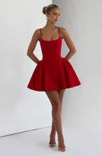 Kiah Mini Dress - Red - Napalia