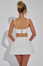 Kiri Mini Skirt - Ivory - Napalia