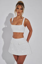 Kiri Mini Skirt - Ivory - Napalia