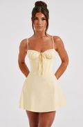 Lacey Mini Dress - Lemon - Napalia