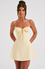 Lacey Mini Dress - Lemon - Napalia