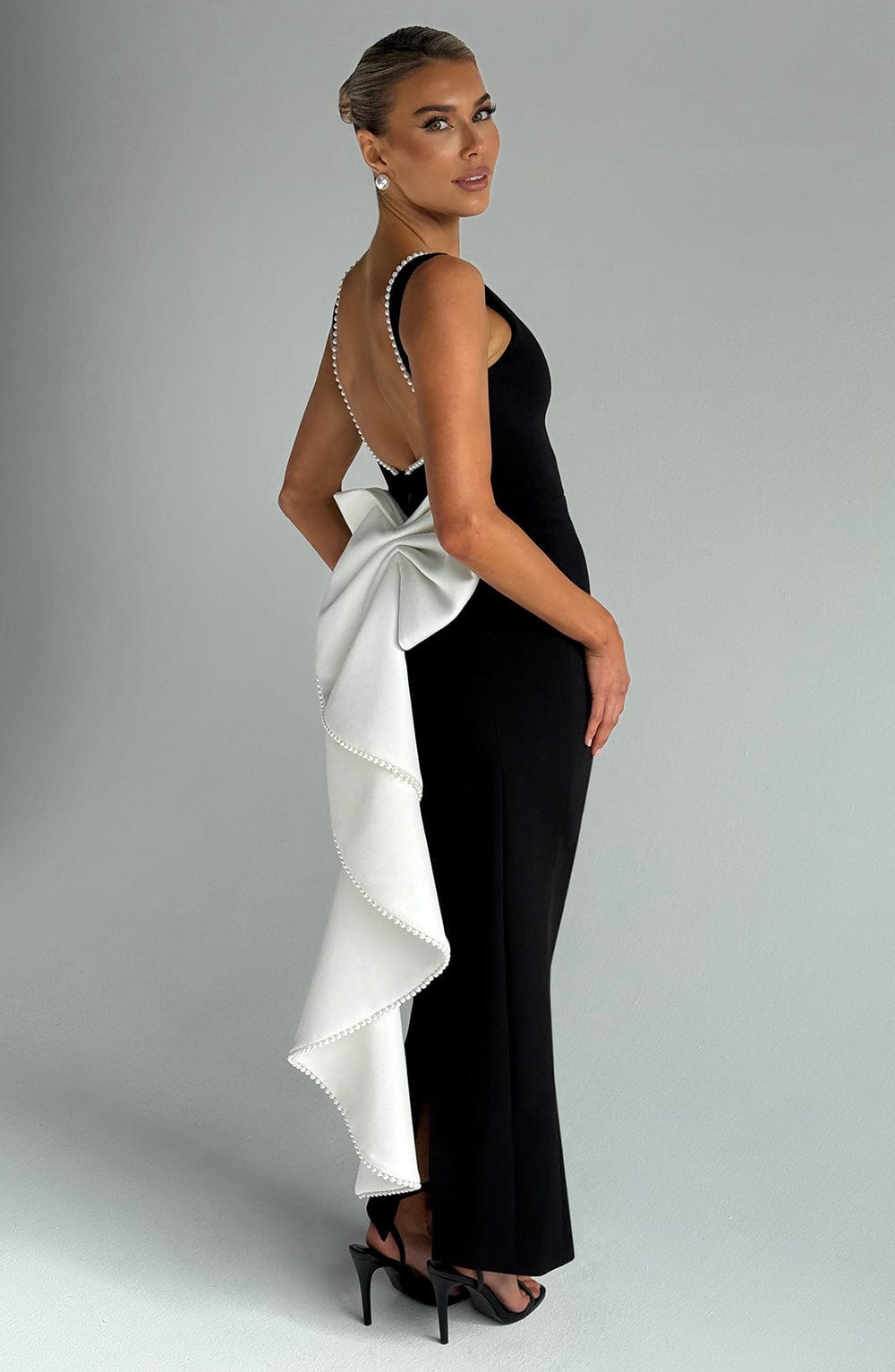 Lana Midaxi Dress - Black/White - Napalia