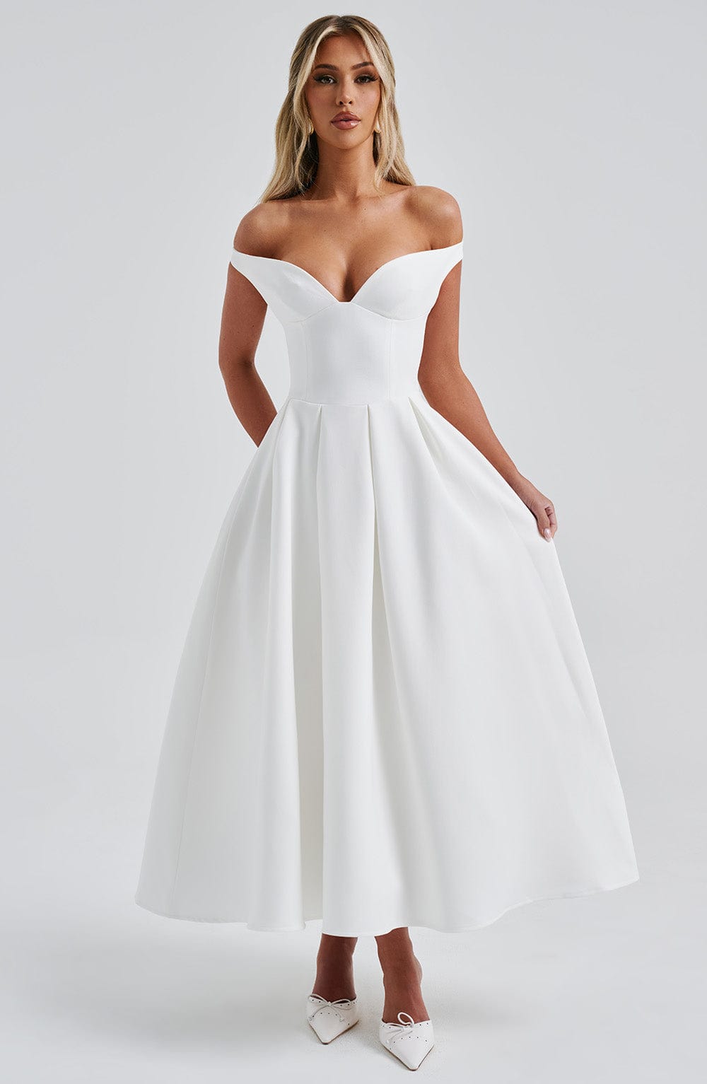 Lanetta Midi Dress - Ivory - Napalia