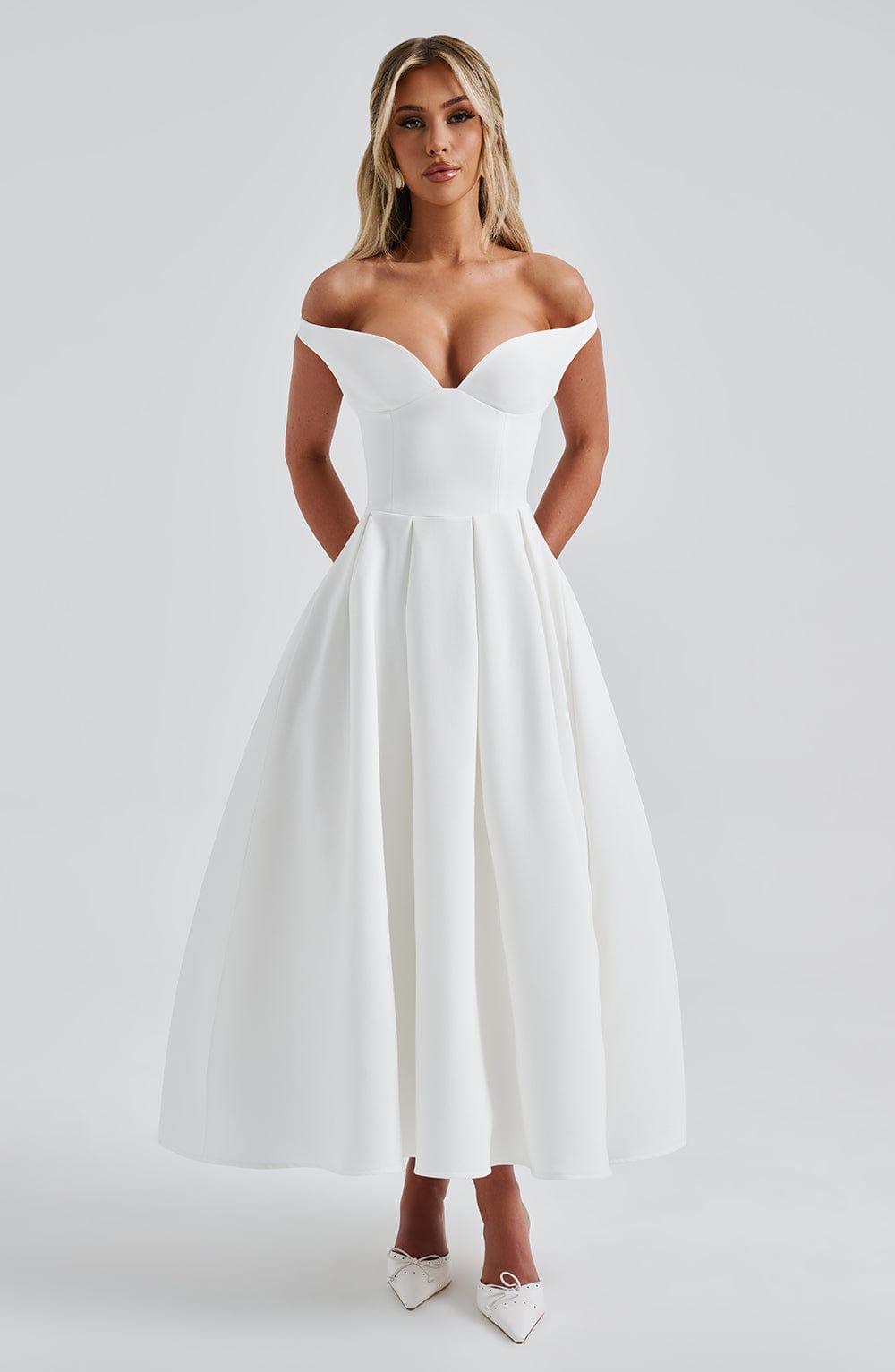 Lanetta Midi Dress - Ivory - Napalia