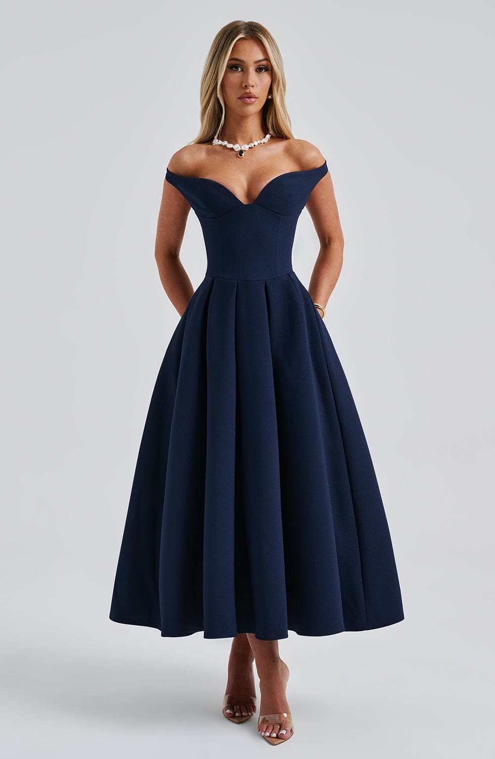 Lanetta Midi Dress - Navy - Napalia