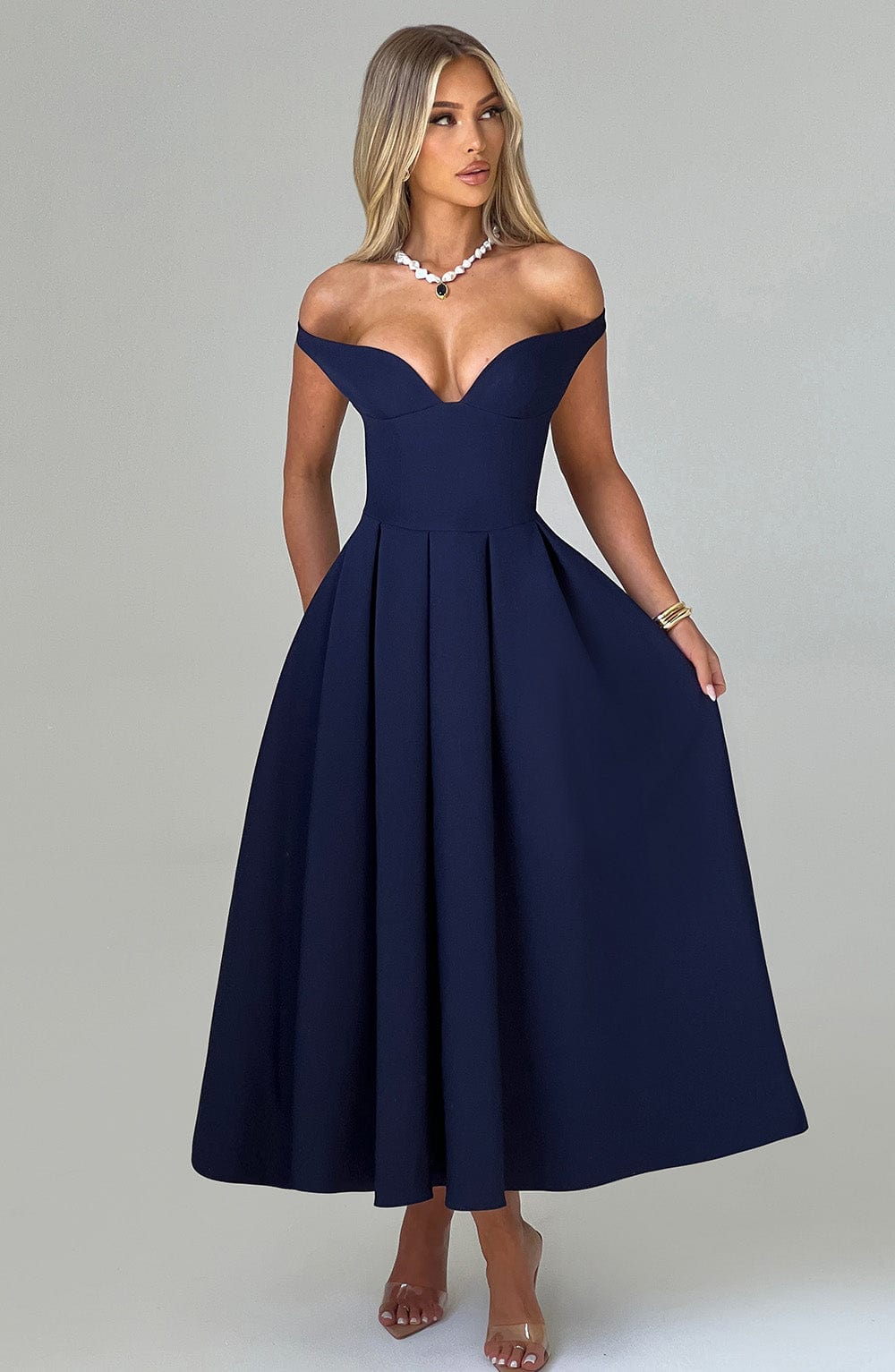 Lanetta Midi Dress - Navy - Napalia