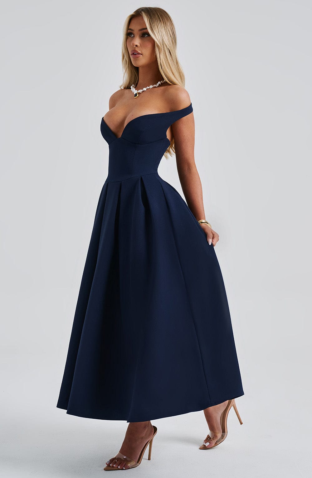 Lanetta Midi Dress - Navy - Napalia