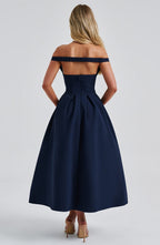 Lanetta Midi Dress - Navy - Napalia