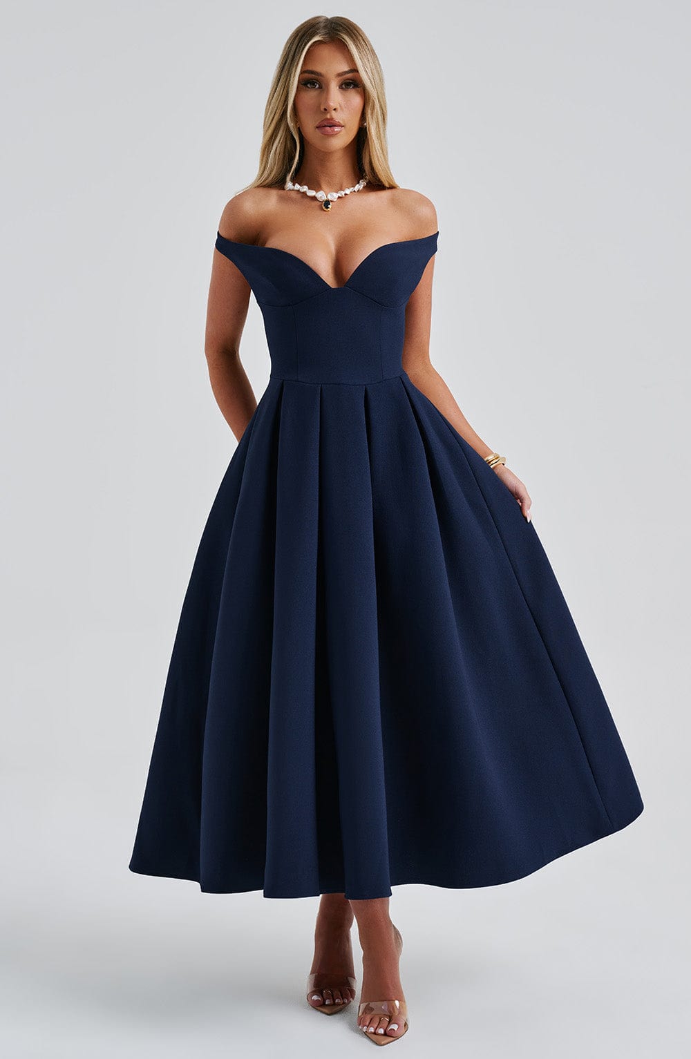 Lanetta Midi Dress - Navy - Napalia