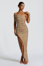 Laverna Midi Dress - Beige - Napalia