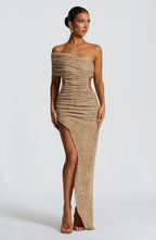 Laverna Midi Dress - Beige - Napalia