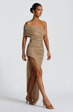 Laverna Midi Dress - Beige - Napalia