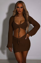 Leia Mini Skirt - Chocolate - Napalia