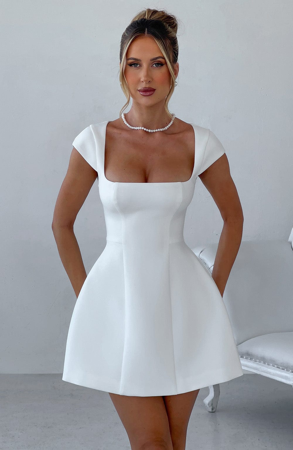 Lena Mini Dress - Ivory - Napalia