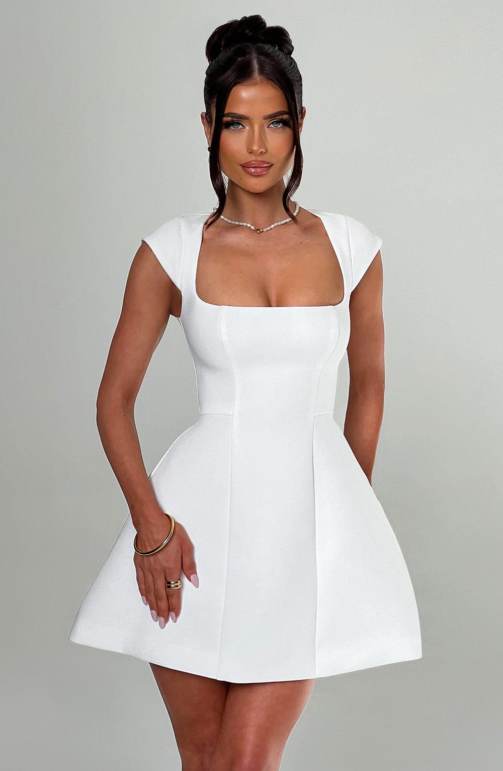 Lena Mini Dress - Ivory - Napalia