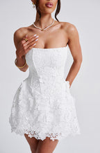 Leona Mini Dress - Ivory - Napalia