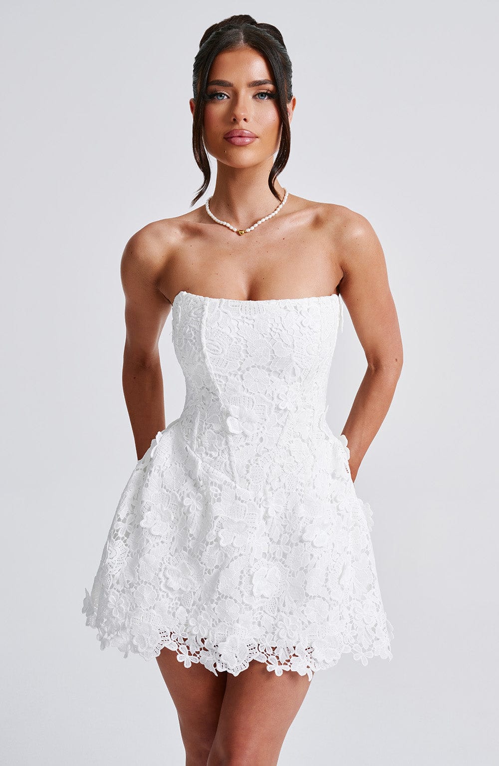 Leona Mini Dress - Ivory - Napalia