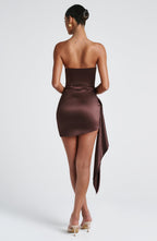 Leoni Mini Dress - Plum Brown - Napalia