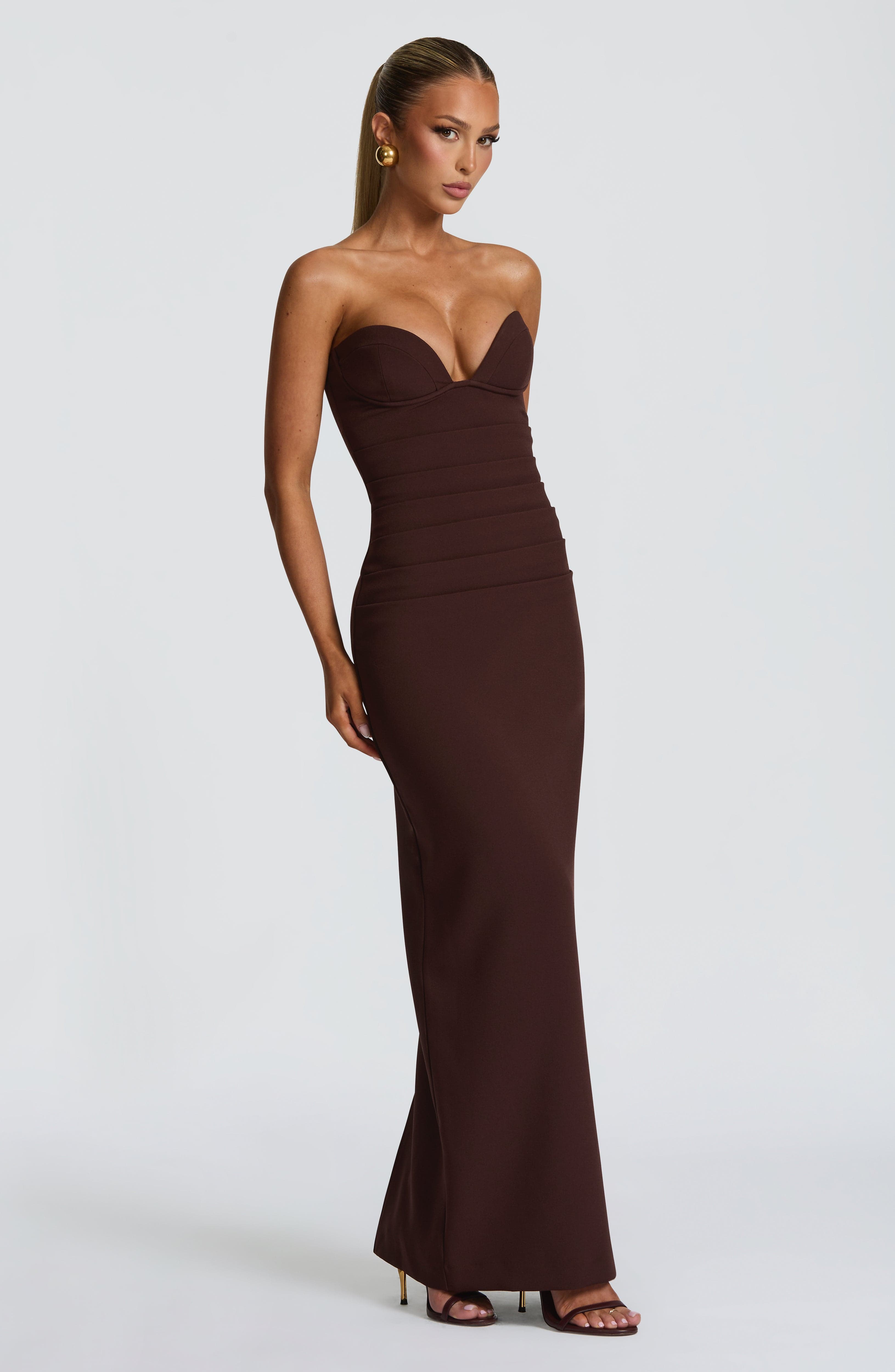 Lindsey Maxi Dress - Plum Brown - Napalia
