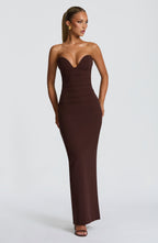 Lindsey Maxi Dress - Plum Brown - Napalia
