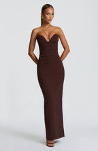 Lindsey Maxi Dress - Plum Brown - Napalia