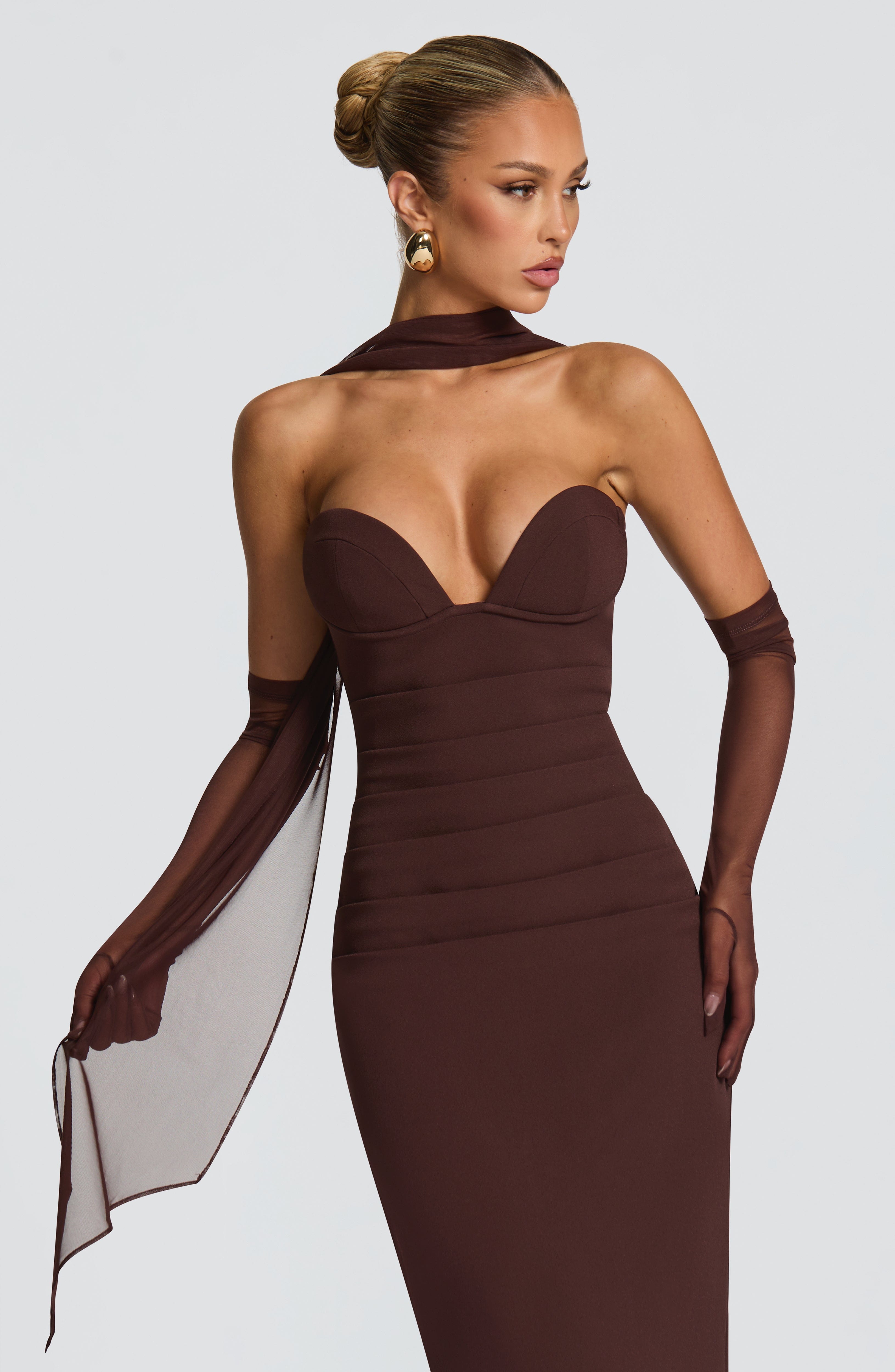 Lindsey Maxi Dress - Plum Brown - Napalia