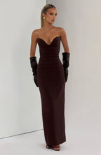 Lindsey Maxi Dress - Plum Brown - Napalia