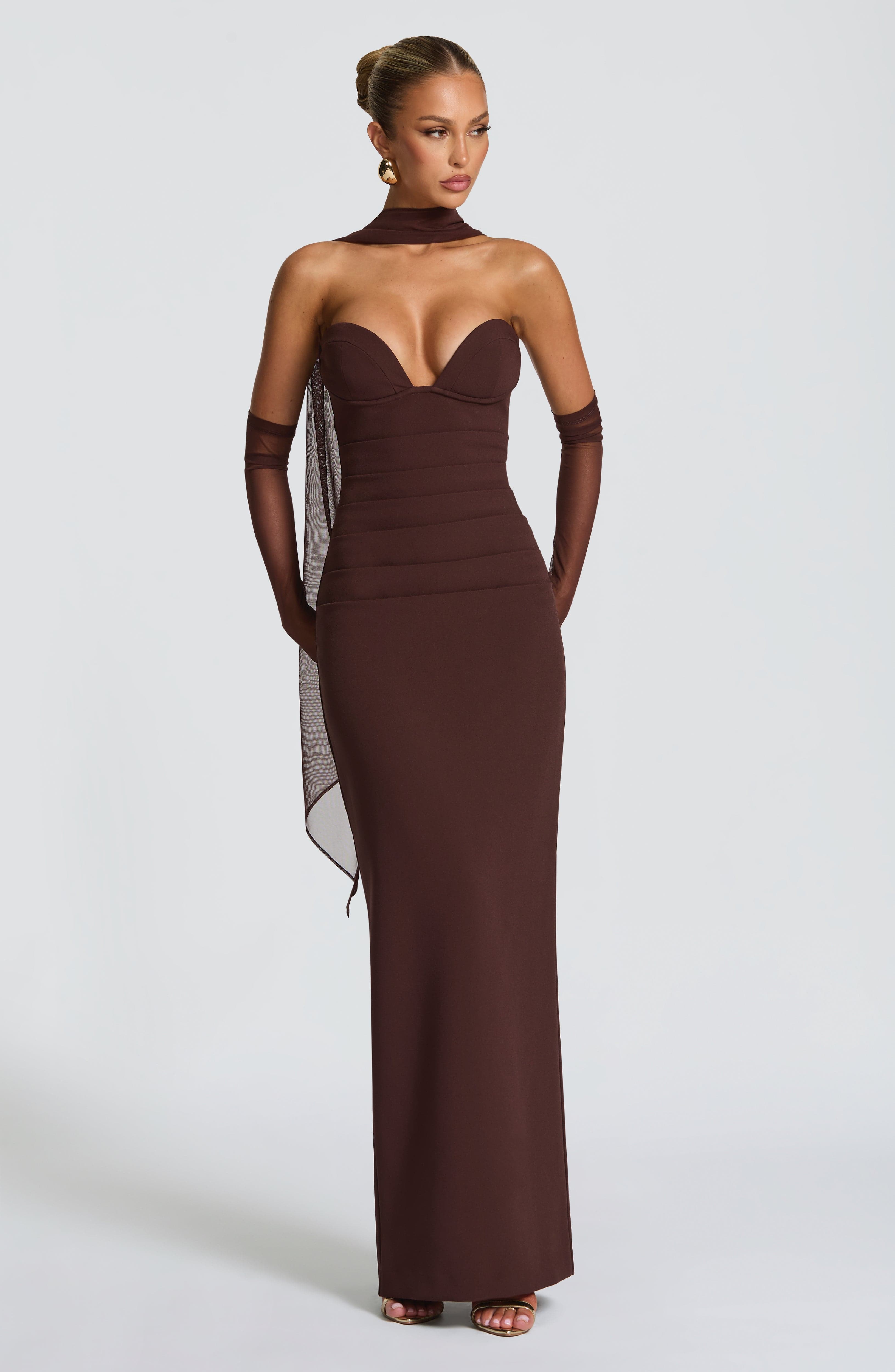 Lindsey Maxi Dress - Plum Brown - Napalia