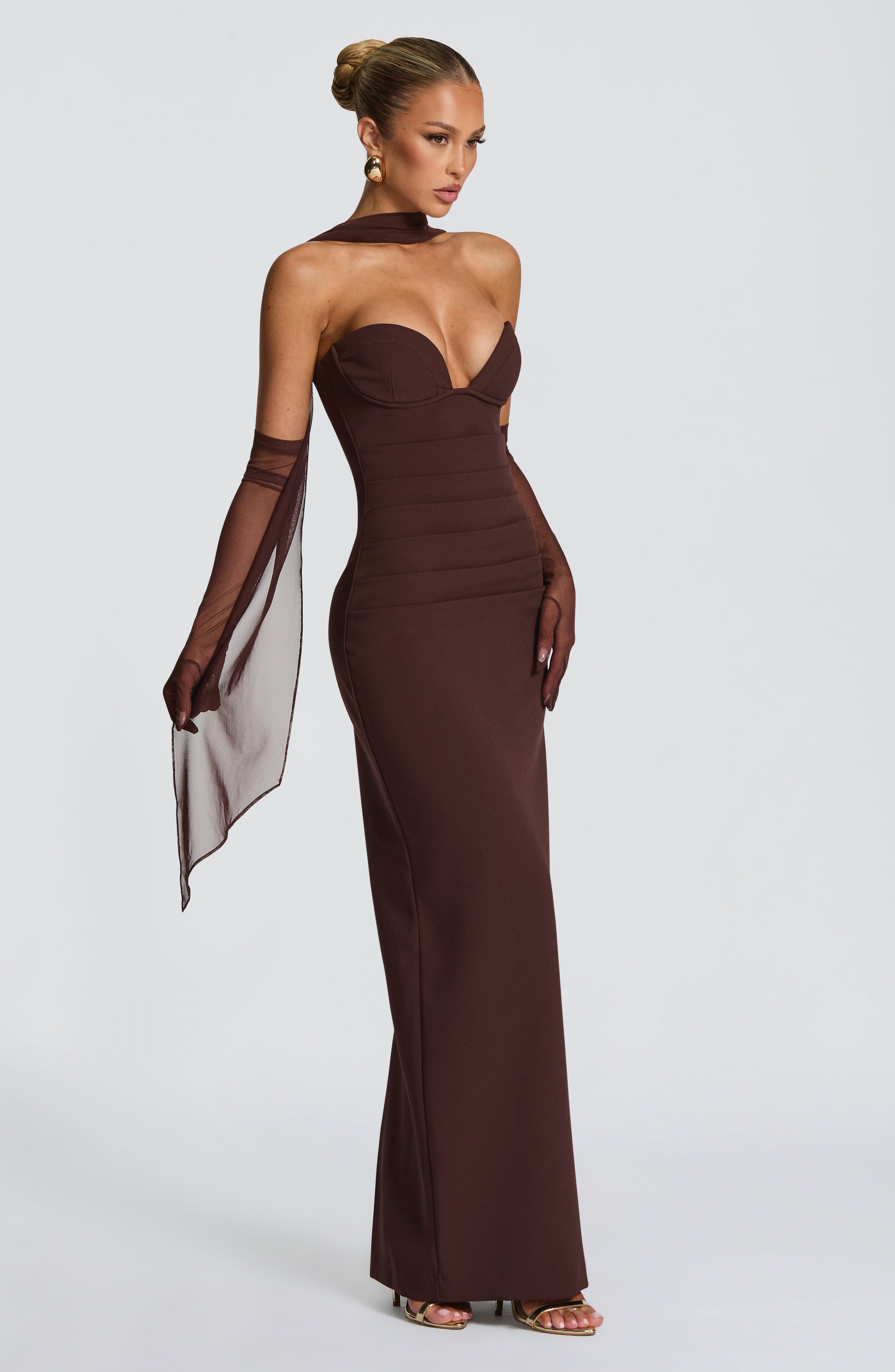 Lindsey Maxi Dress - Plum Brown - Napalia