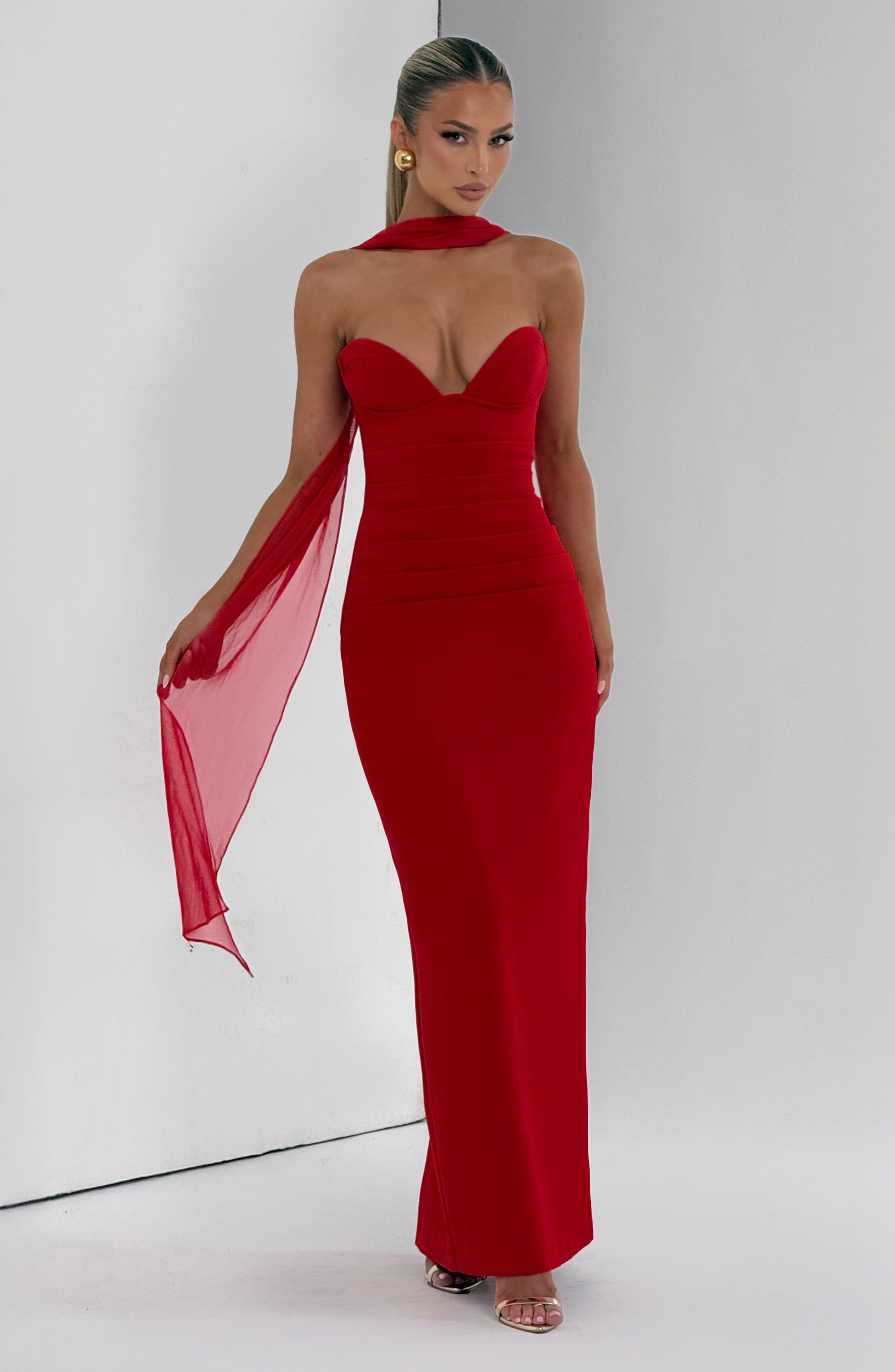 Lindsey Maxi Dress - Red - Napalia