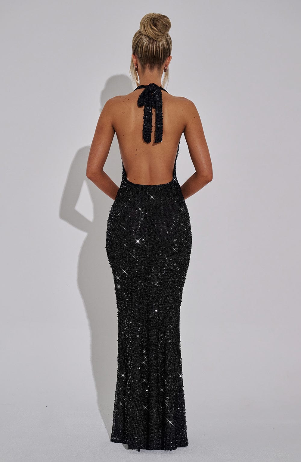 Lorena Maxi Dress - Black Lined - Napalia