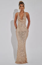 Lorena Maxi Dress - Gold Lined - Napalia