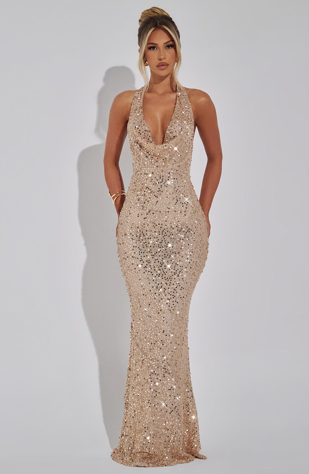 Lorena Maxi Dress - Gold Lined - Napalia