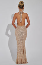 Lorena Maxi Dress - Gold Lined - Napalia