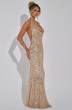 Lorena Maxi Dress - Gold Lined - Napalia