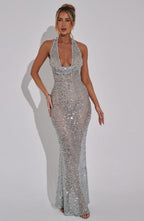 Lorena Maxi Dress - Silver - Napalia